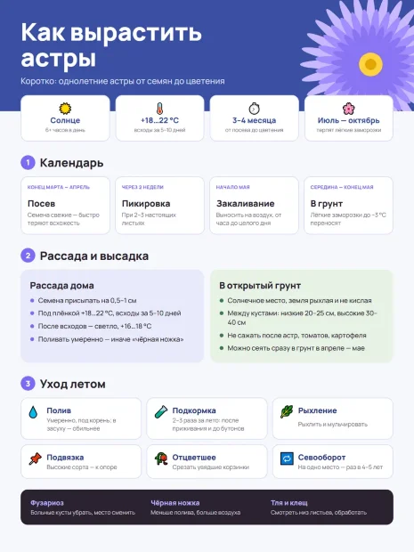Астра Павлова Микс семена